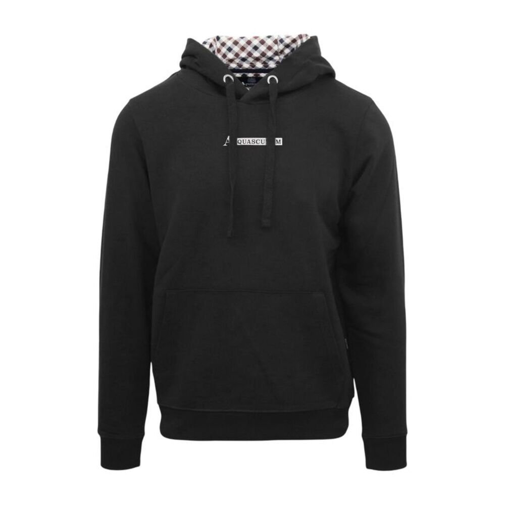 Aquascutum Mens Lettering Hoodie / Black
